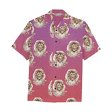 Lion Hawaiian Shirt with Chest Pocket