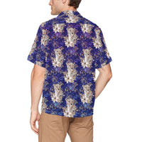 Purple Cheetah  Chest Pocket Hawaiian Shirt