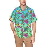 Hawaiian Leaves flowers Shirt with Chest Pocket