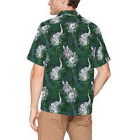 Elephant Zebra Hawaiian Shirt with Chest Pocket