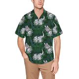 Elephant Zebra Hawaiian Shirt with Chest Pocket