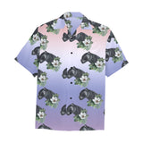 Black Jaguar Lavender Hawaiian Shirt with Chest Pocket