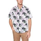 Black Panther Marble Hawaiian Shirt with Chest Pocket