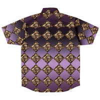 Jewel-tone Diamond Pattern Button Down