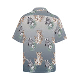 Cheetah Zebra Hawaiian Shirt with Chest Pocket