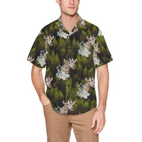 Giraffe Trees Hawaiian Shirt with Chest Pocket (Model T58)