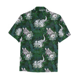 Elephant Zebra Hawaiian Shirt with Chest Pocket