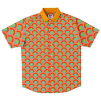 Orange Multicolor Pattern Button Down