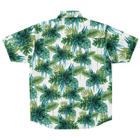 Green flower Tropical pattern Button Down