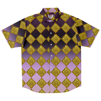 Jewel-tone Diamond Pattern Button Down