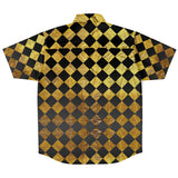 Gold Diamond Pattern Button Down Shirt