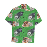 Tiger Jaguar Hawaiian Shirt with Chest Pocket