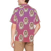 Lion Hawaiian Shirt with Chest Pocket