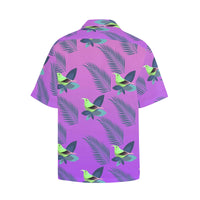 Hawaiian Leaves Bird Shirt with Chest Pocket