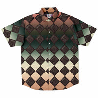 Jewel-tone Diamond Pattern Button Down