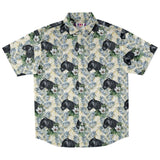 Tropical Black Panther Pattern Button Down