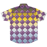 Jewel-tone Diamond Pattern Button Down