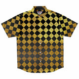 Gold Diamond Pattern Button Down Shirt