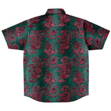 Burgundy Leaf Pattern Button Down