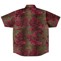 Burgundy Leaf Pattern Button Down