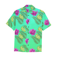 Hawaiian Leaves flowers Shirt with Chest Pocket