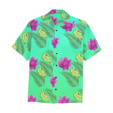 Hawaiian Leaves flowers Shirt with Chest Pocket