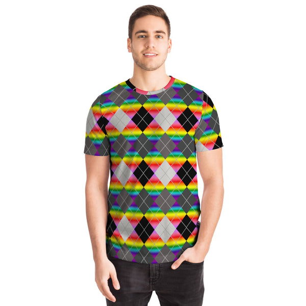 Monochrome Rainbow Argyle T-shirt